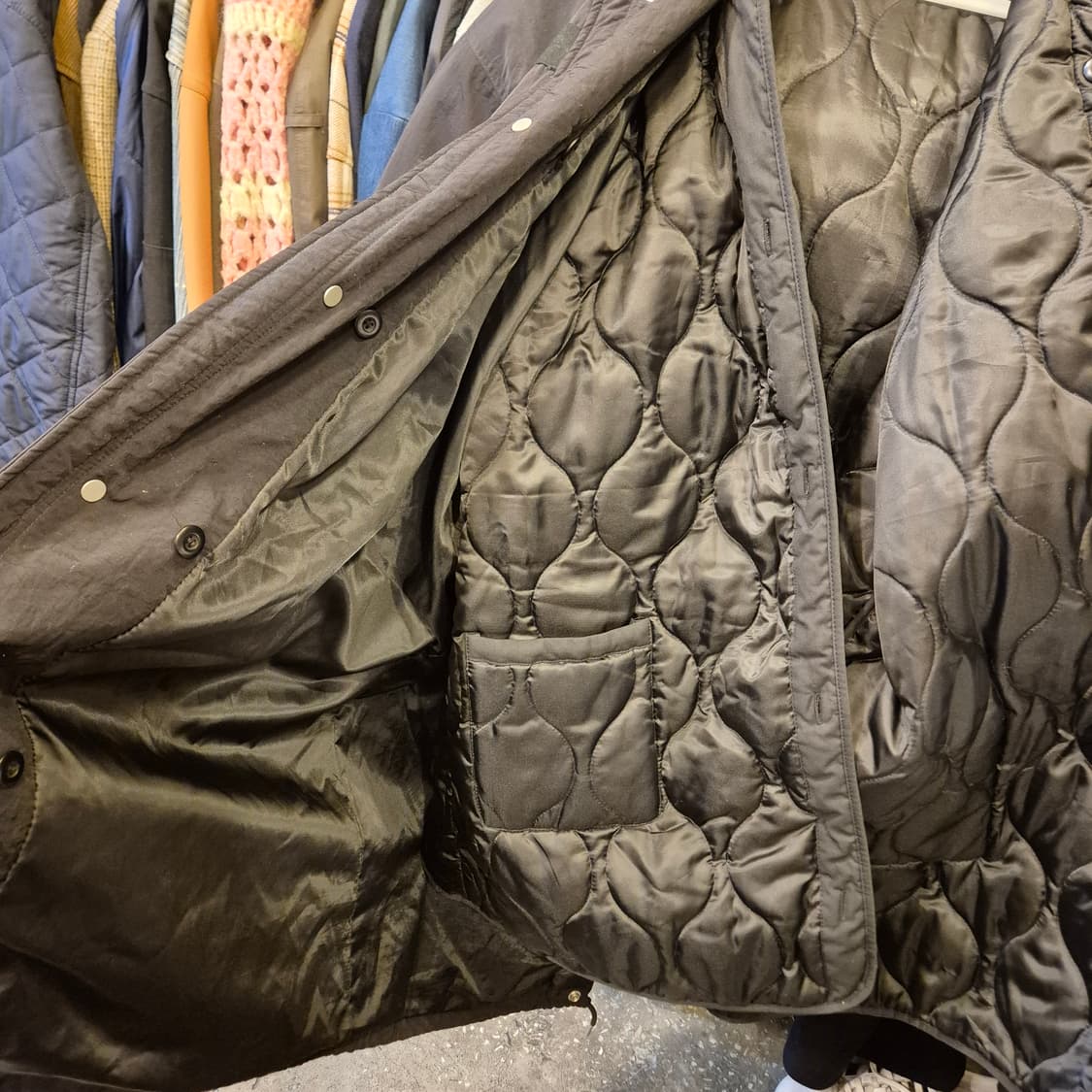 실사이즈-XL(착샷잇음) 블랙 롱 야상점퍼  상품이미지6