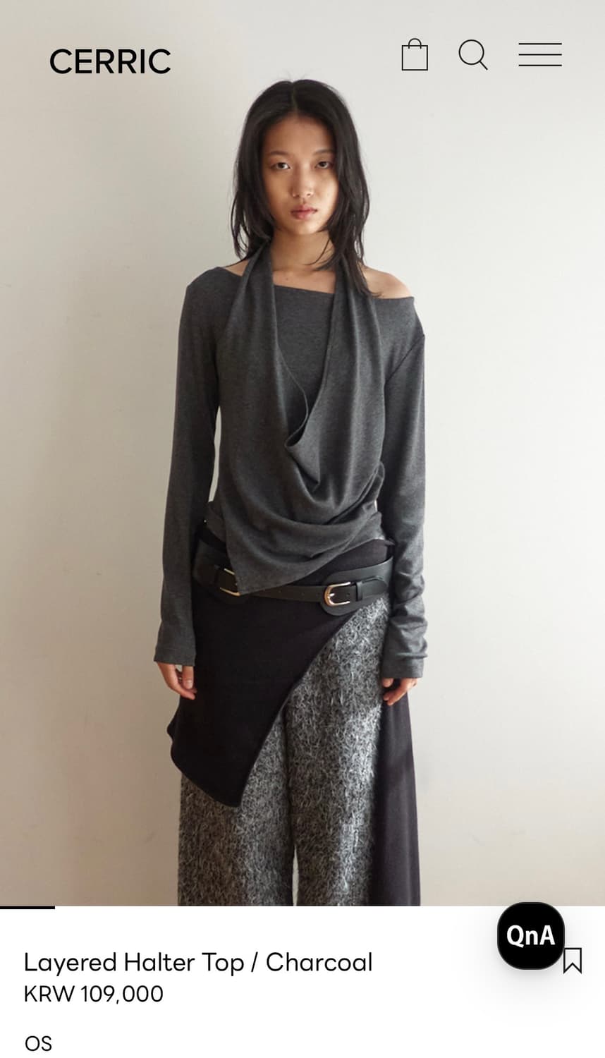 세릭 CERRIC 차콜 레이어드 홀터넥 탑 상품이미지3