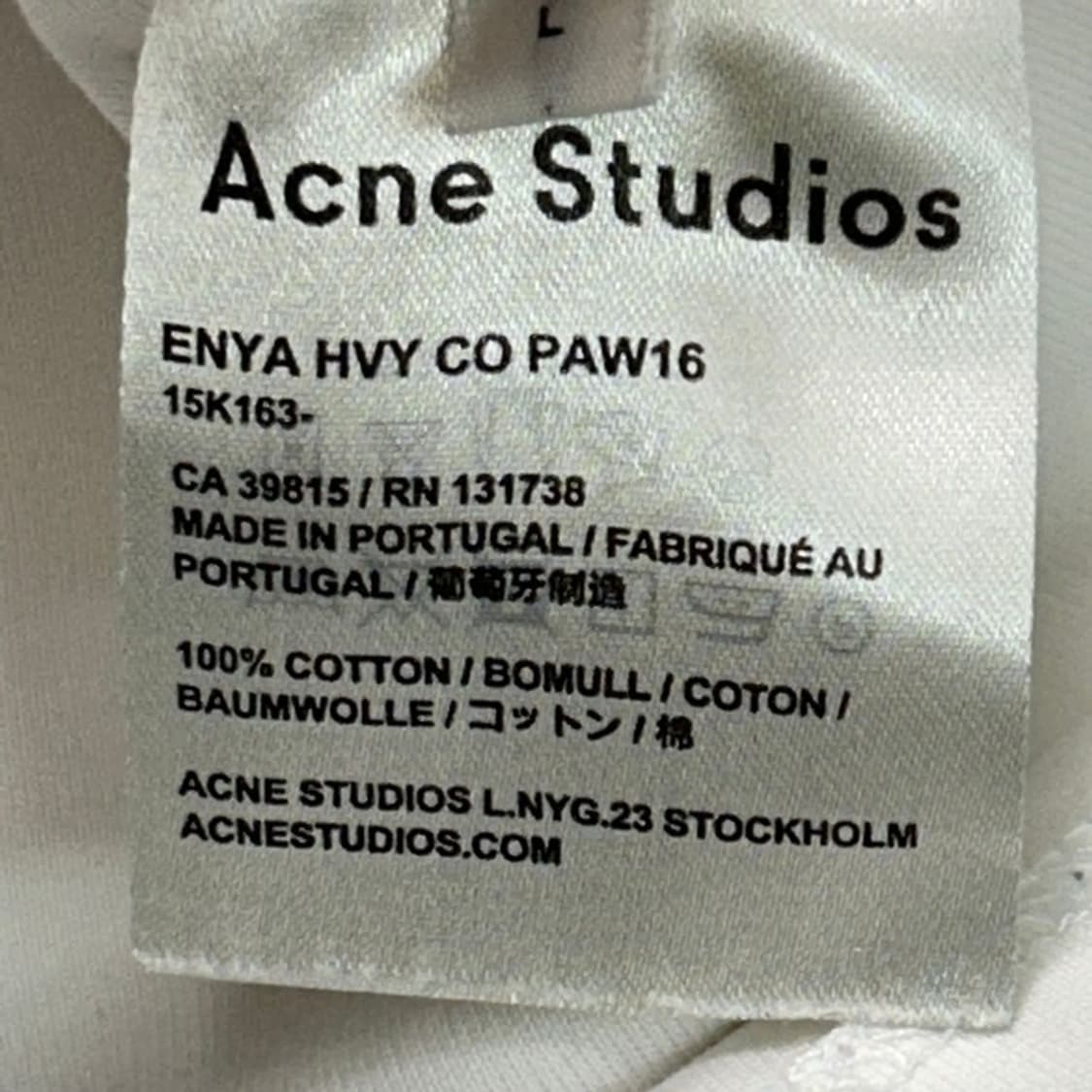 ACNE STUDIOS 화이트 반팔 L 상품이미지6