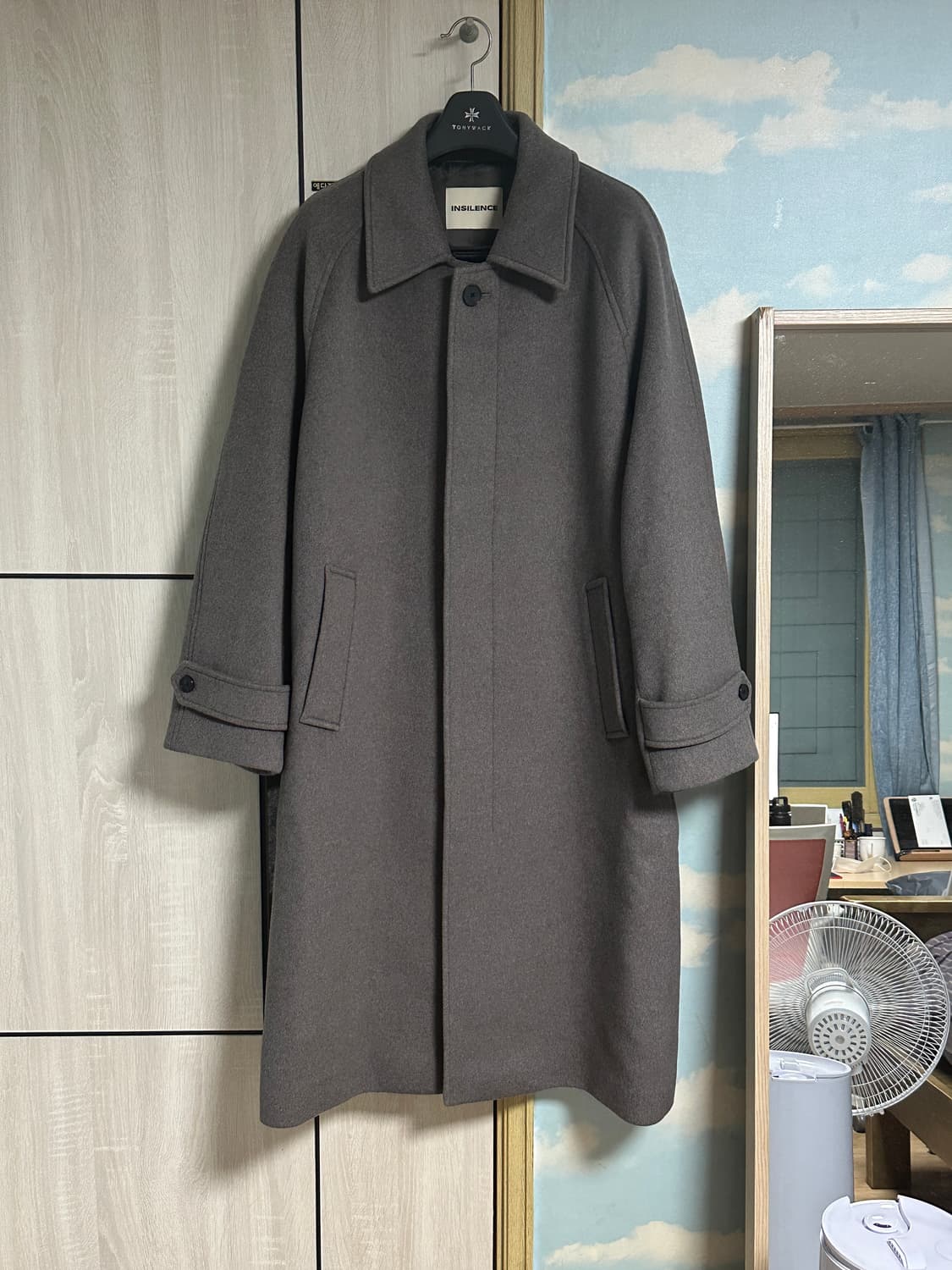 (L) 인사일런스 MTR 캐시미어 발마칸 코트 GREY BROWN 상품이미지2