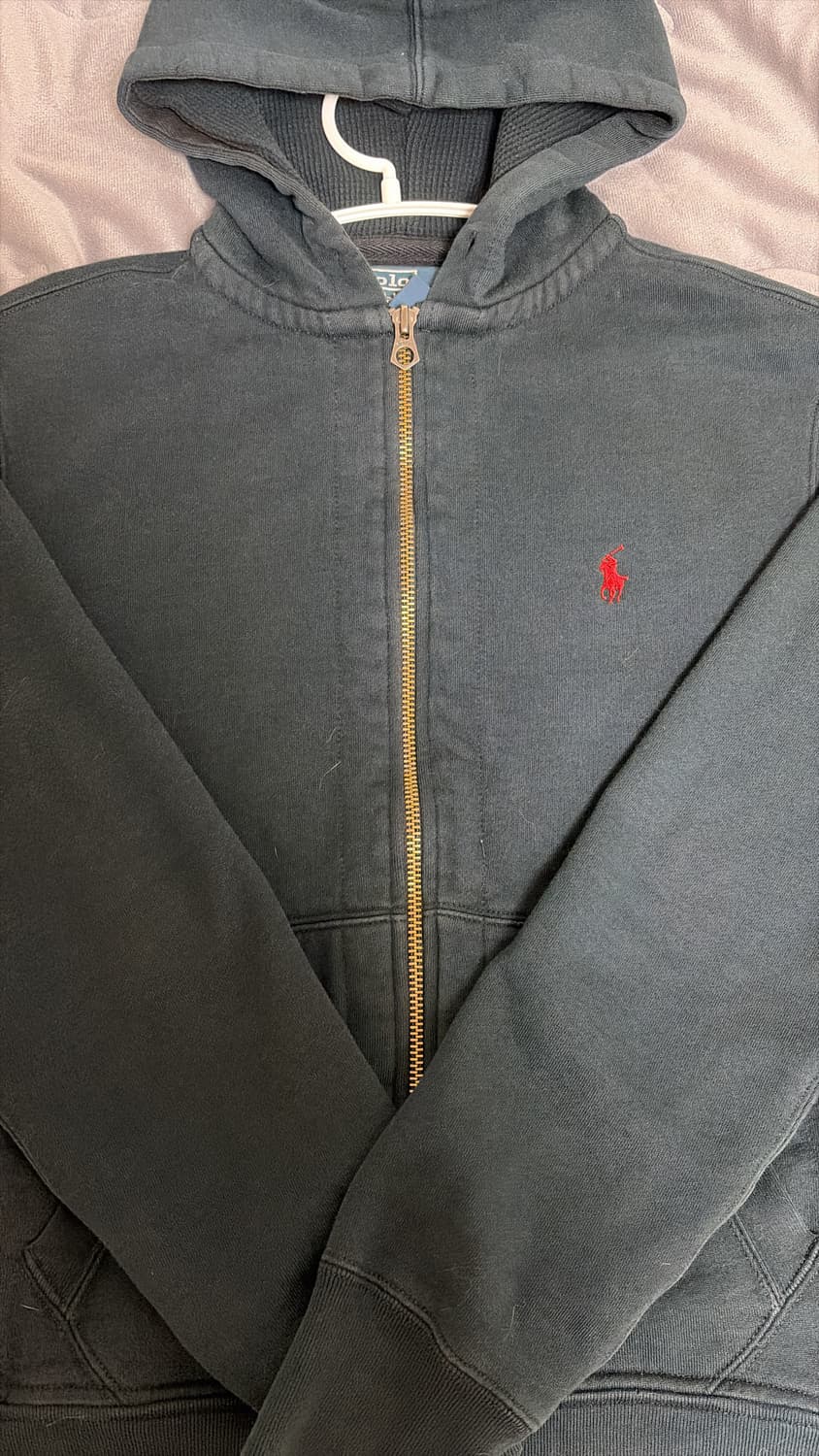 폴로 네이비 레드포니 후드집업 상품이미지1