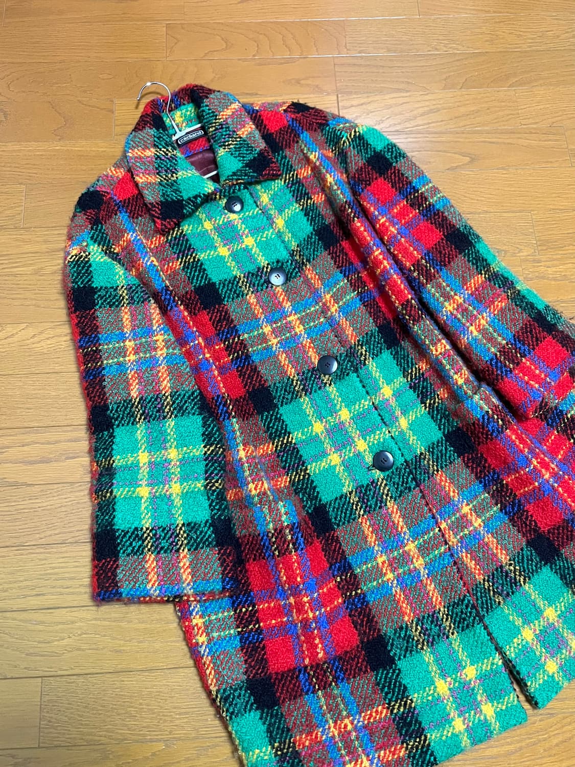 크리스마스 울코트 체크코트 모리걸 아오이유우 하구미 상품이미지1