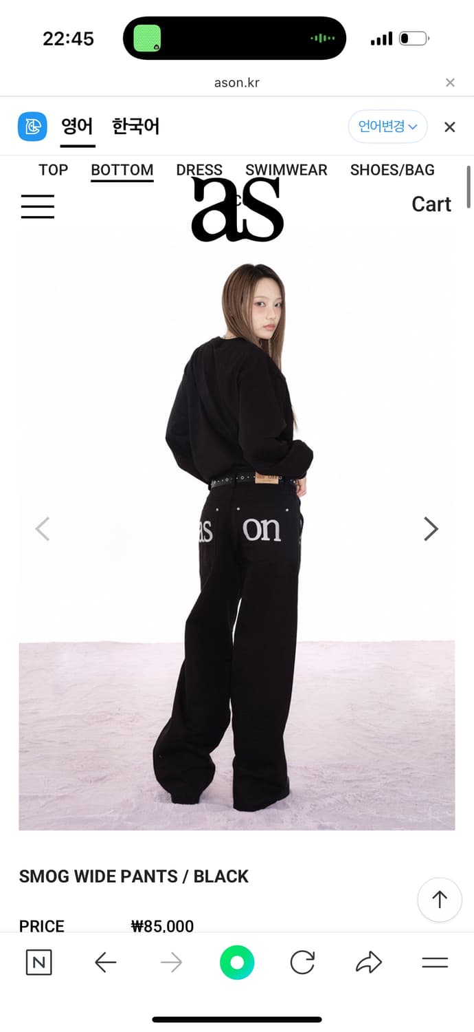 Ason smog wide pants s 스모그팬츠 상품이미지1