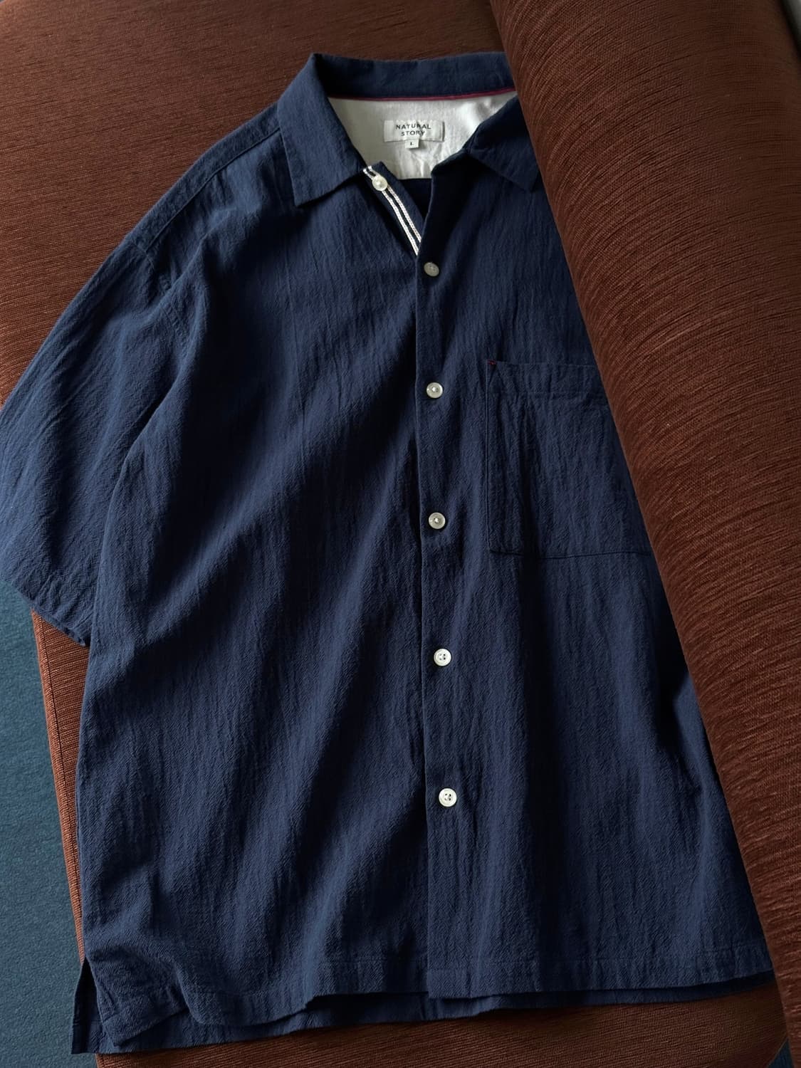 Natural cotton woven fabric H/S shirt 상품이미지4