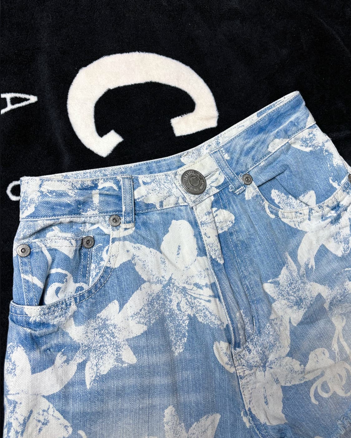 일본빈티지 MURUA 플라워 데님쇼츠 상품이미지2