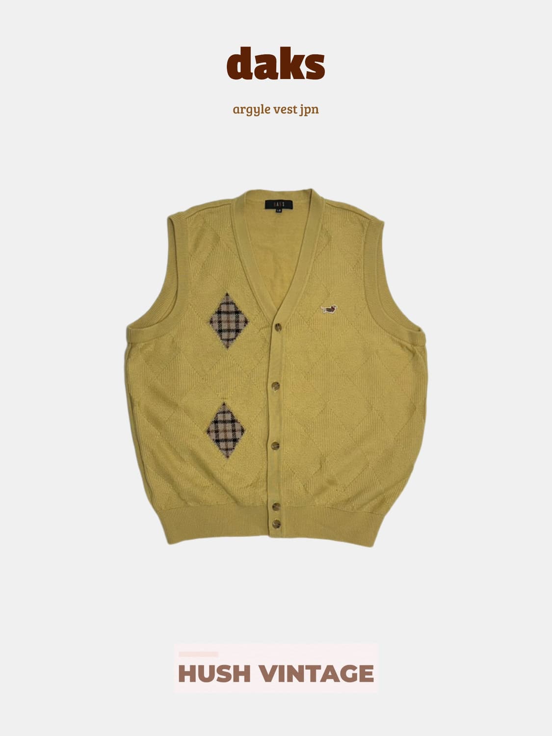 닥스 재팬 골프 아가일 니트 조끼 일본빈티지 상품이미지1