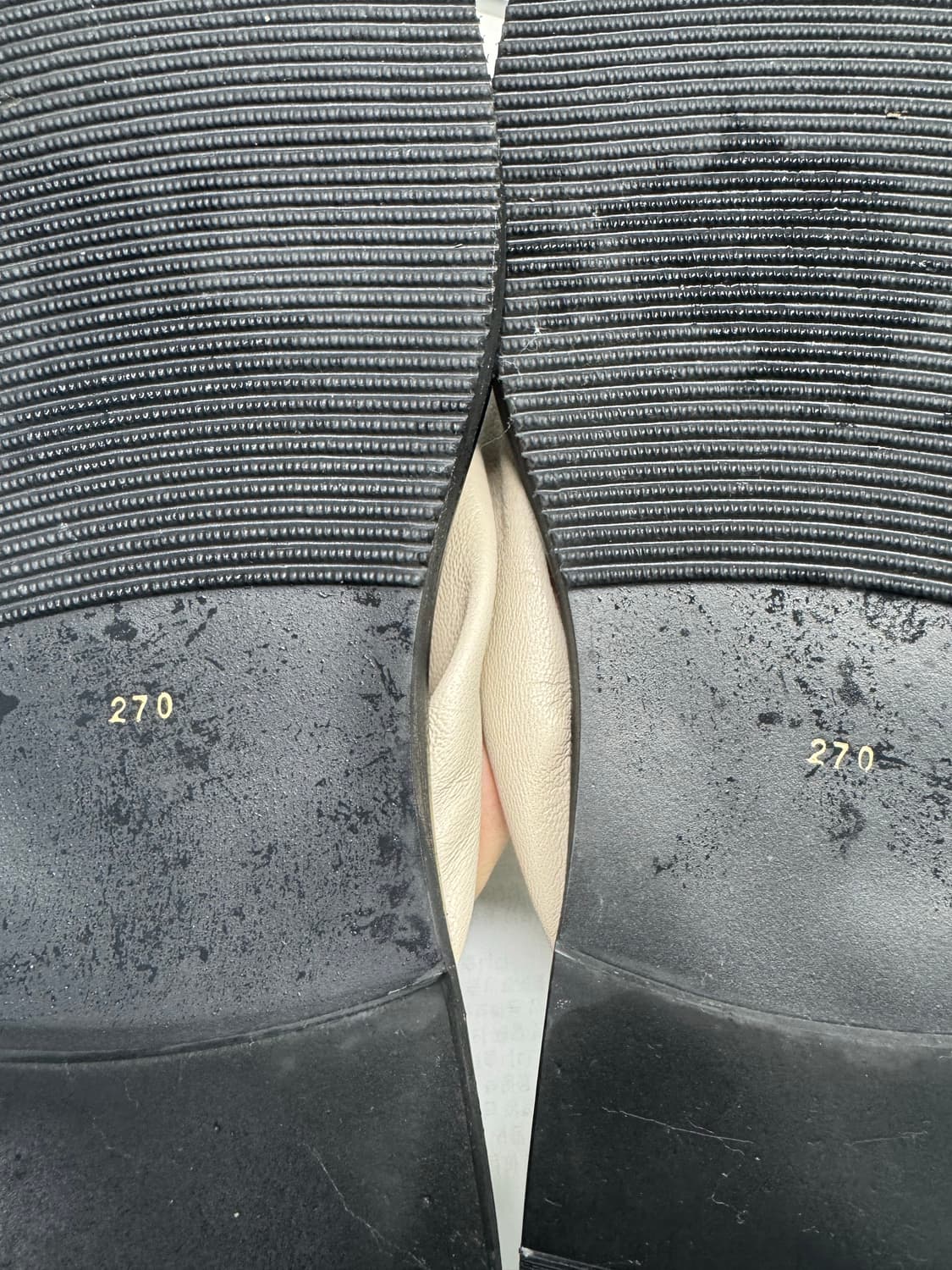 쿠어 램스킨 스퀘어토 플립플랍 (베이지) 상품이미지2