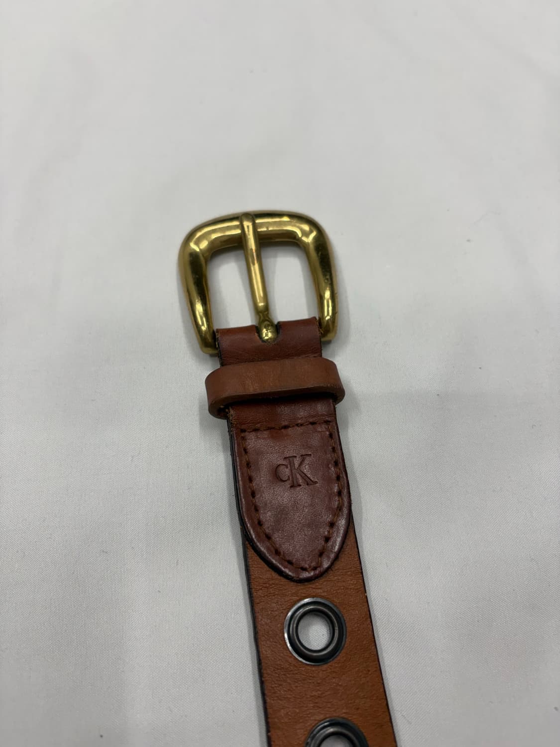 캘빈클라인 CK 빈티지 브라운 아일렛 레더 벨트 Calvin Klein 상품이미지3