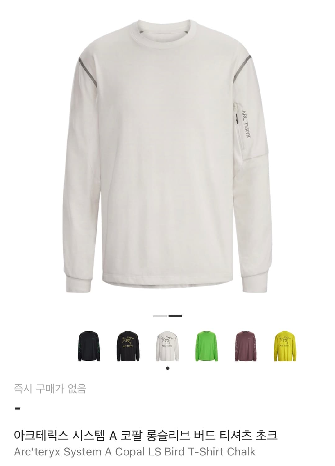 아크테릭스 시스템 A 코팔 롱슬리브 버드 티셔츠 초크 M 상품이미지5