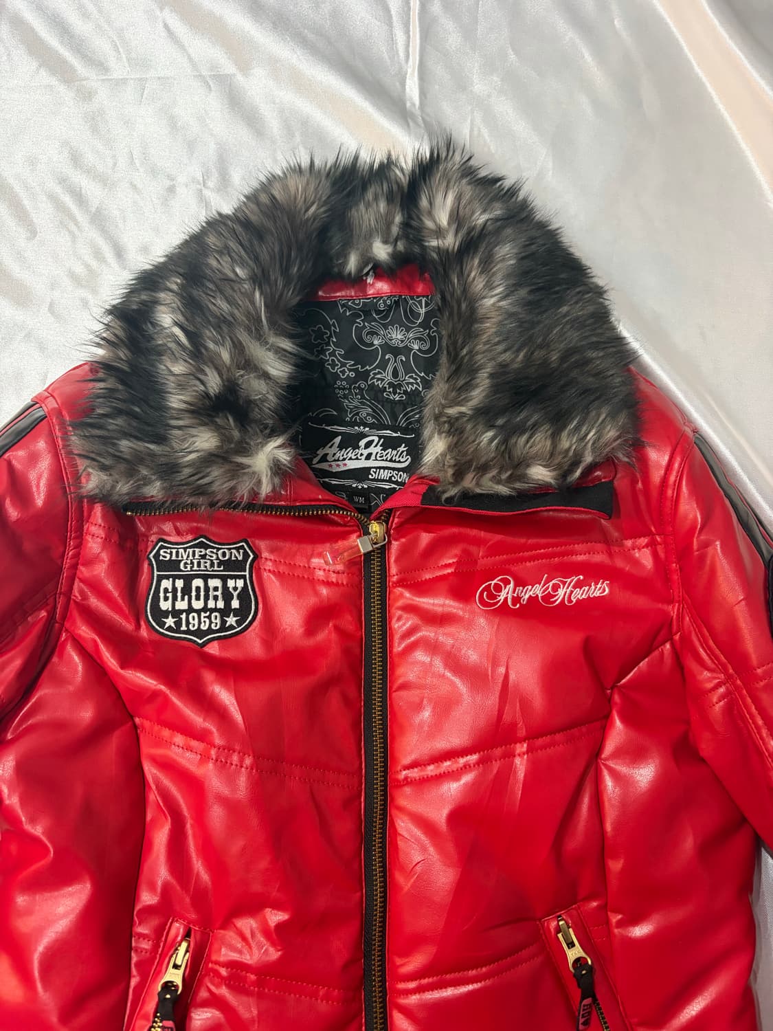Y2K angel heart fake leather fur jacket 상품이미지7