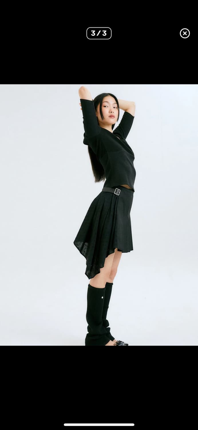 할로미늄 언발란스 랩 스커트 상품이미지3