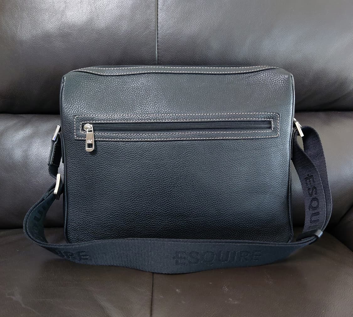 에스콰이어 남성 천연가죽 크로스백 서류가방 블랙 상품이미지3