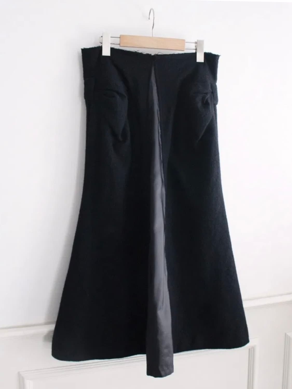 꼼데가르송 준야와타나베 2003AD 리본 컷아웃 울 스커트 상품이미지1