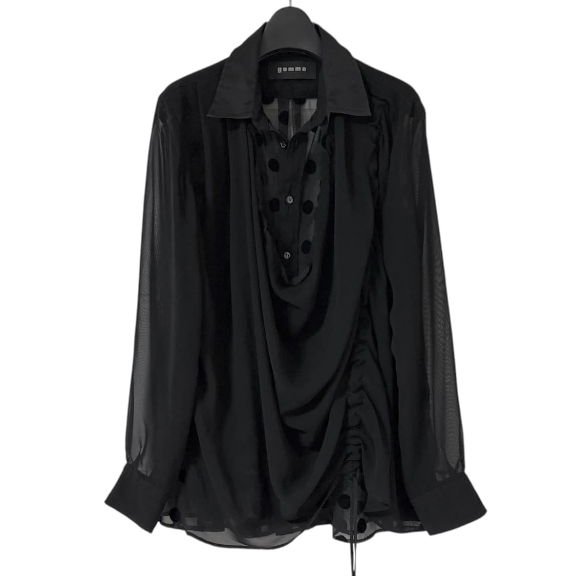 gomme 고무 도트 시스루 블라우스 상품이미지1