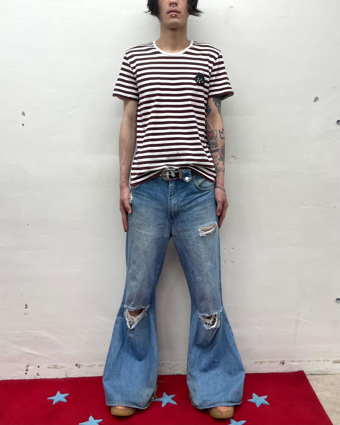 ne-net brown striped cat T-shirt 상품이미지4