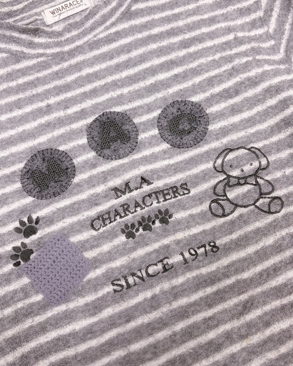 러블리갸루 오레오맛 스트라이프 곰돌이 포인트 자수 롱 슬리브  상품이미지2