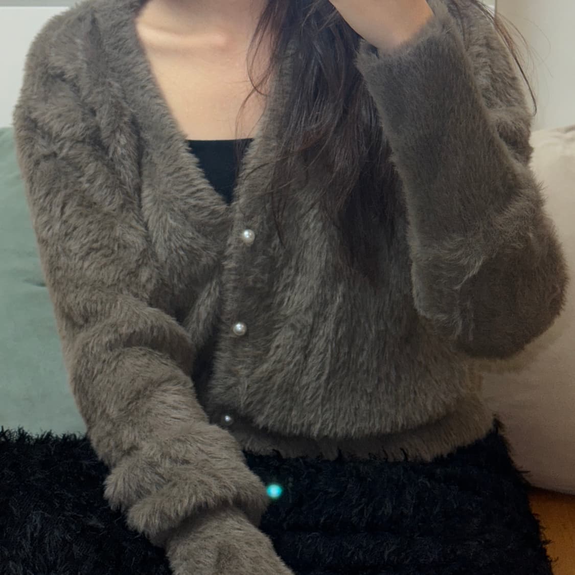 헤더먼트 그래니 펄 가디건 코코아 상품이미지3