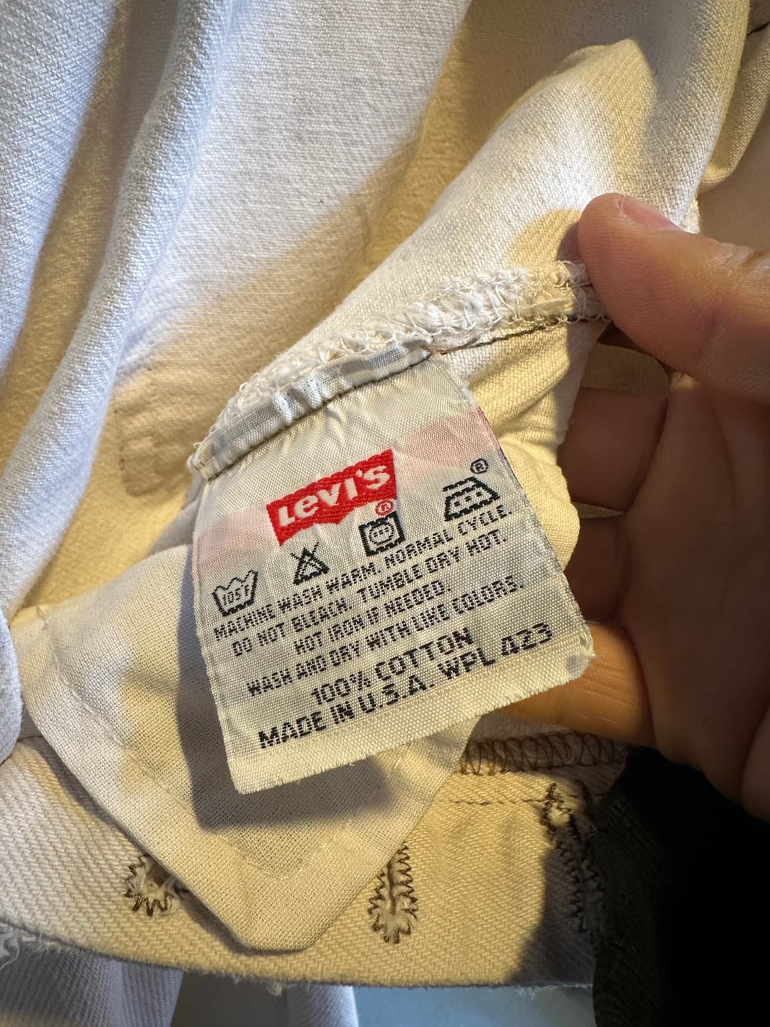 90s 리바이스501 화이트 데님 팬츠 30x30 made in usa 상품이미지8