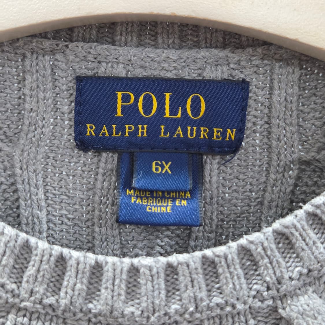 폴로랄프로렌 키즈 케이블 니트 그레이 6X 상품이미지3