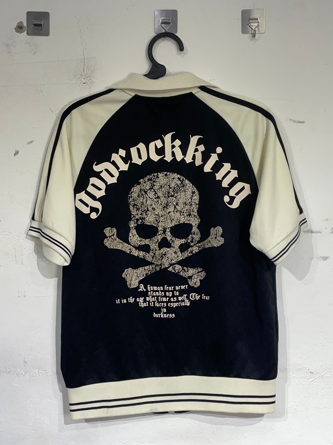 Jpn 일본빈티지 해골 펑크 집업 하프 반팔 져지 상품이미지6