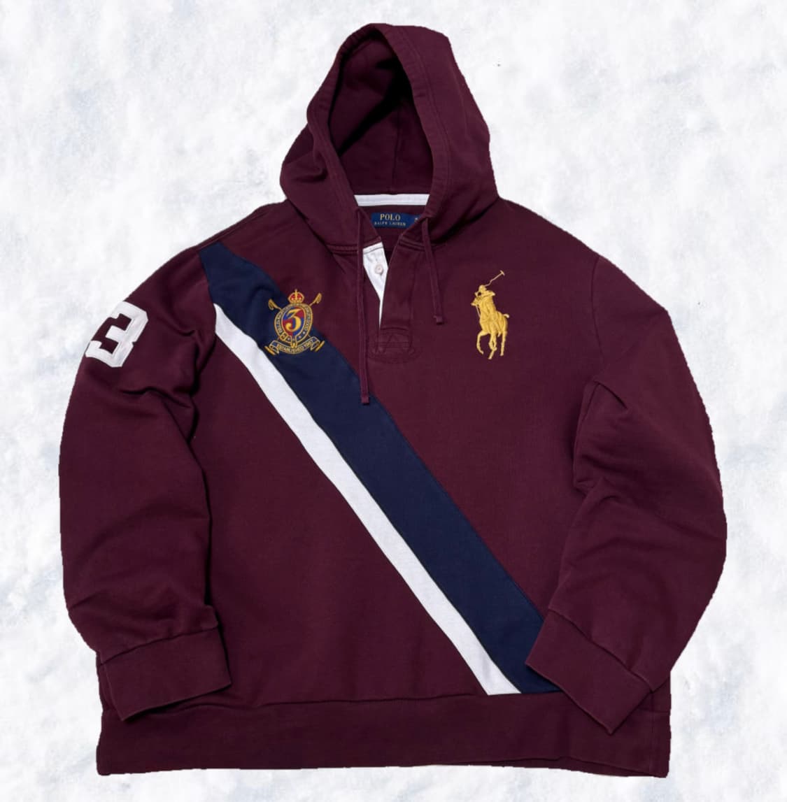 폴로 랄프로렌 빅포니 버건디 치프티프 후드티 (QR) 상품이미지2
