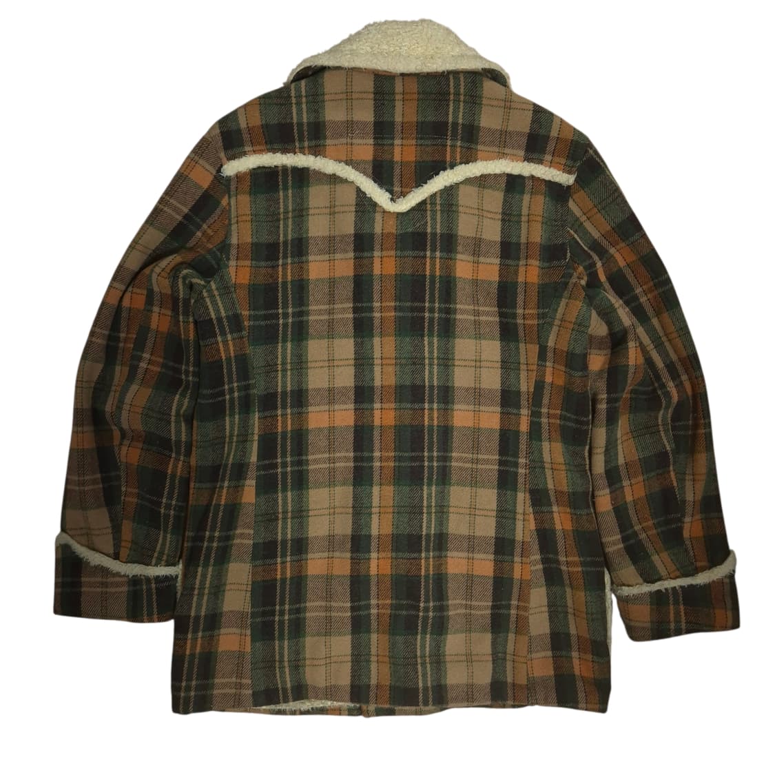 디젤 체크 브라운 쉐르파 코트 상품이미지3