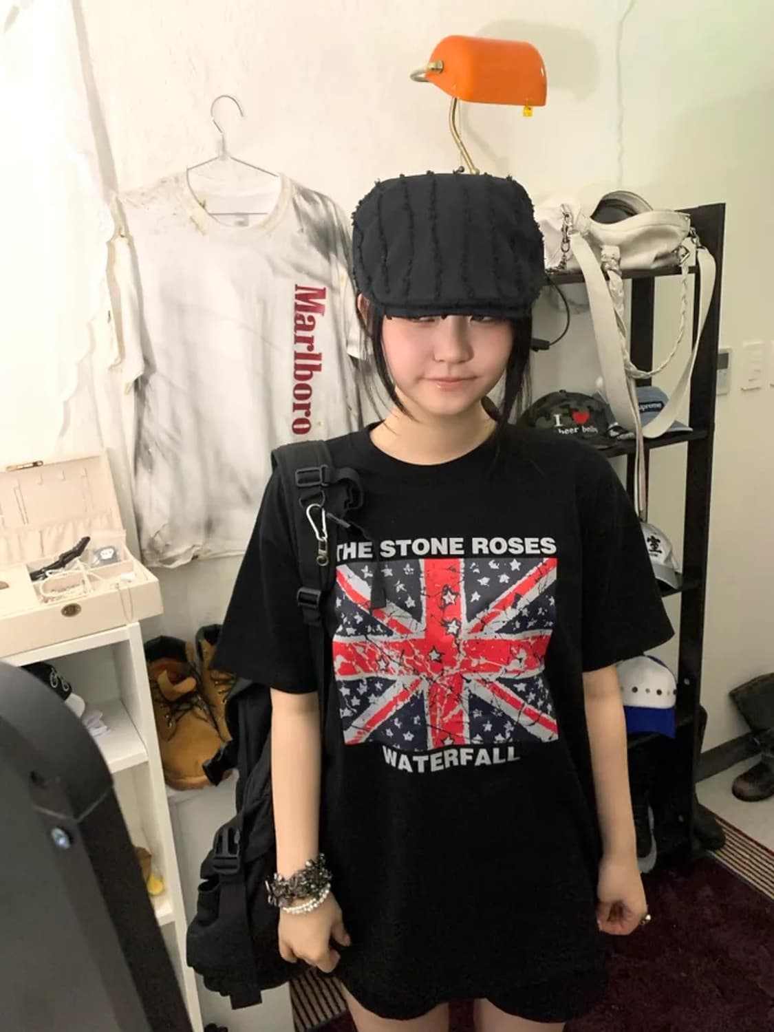 U.K oasis st damaged t-shirts (블랙/화이트) 상품이미지6