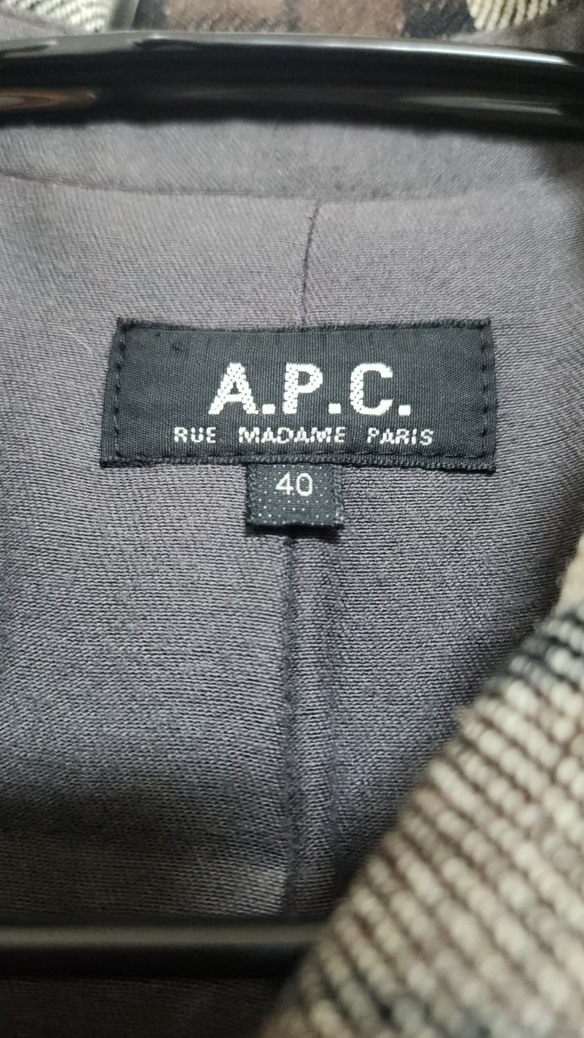 A.P.C. 아페쎄 브라운 체크 울 블렌드 더플 코트 상품이미지4