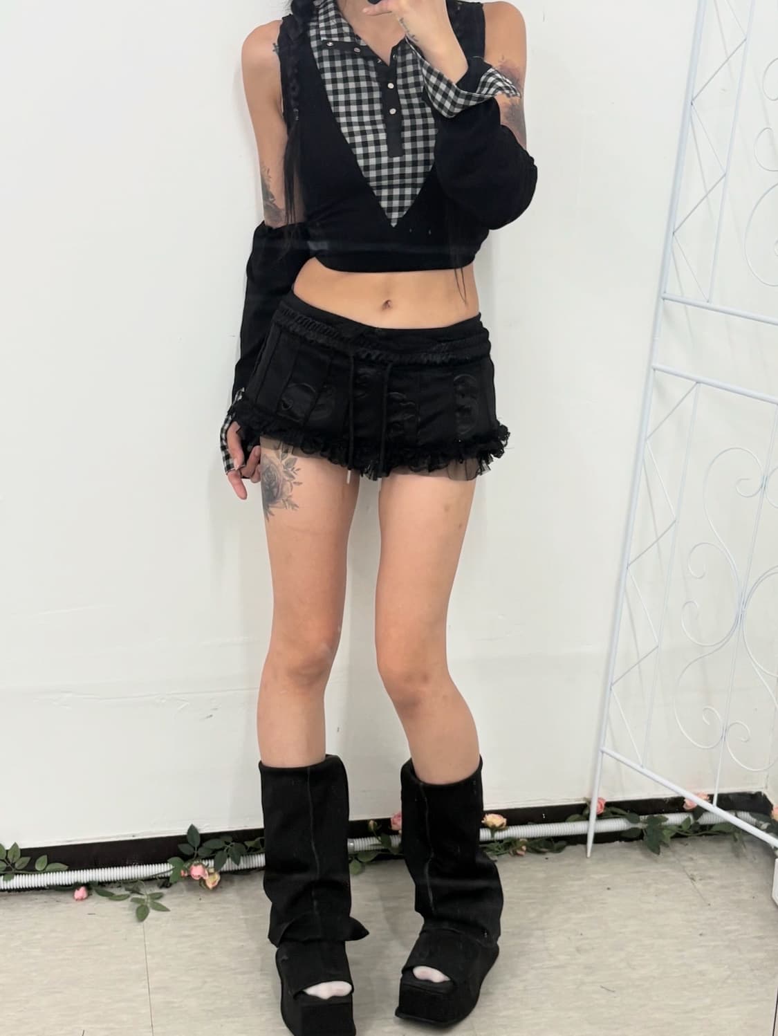 Hurt banding mini skeleton printed lace  상품이미지2