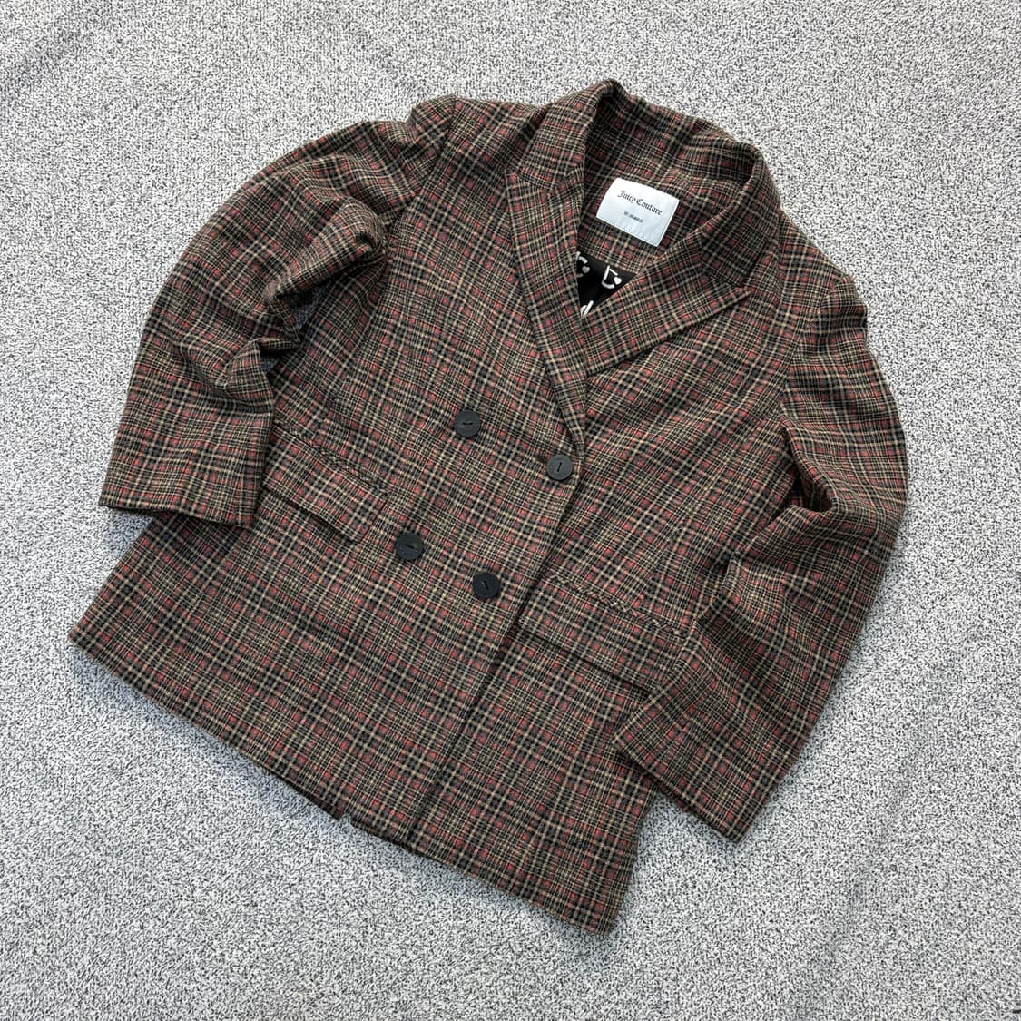 82 쥬시꾸뛰르 여성 울 체크 더블 자켓 0319J 상품이미지1