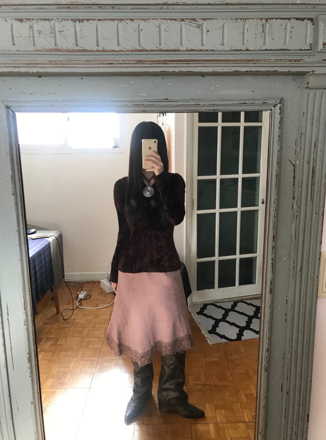 vintage brown fur top 상품이미지3