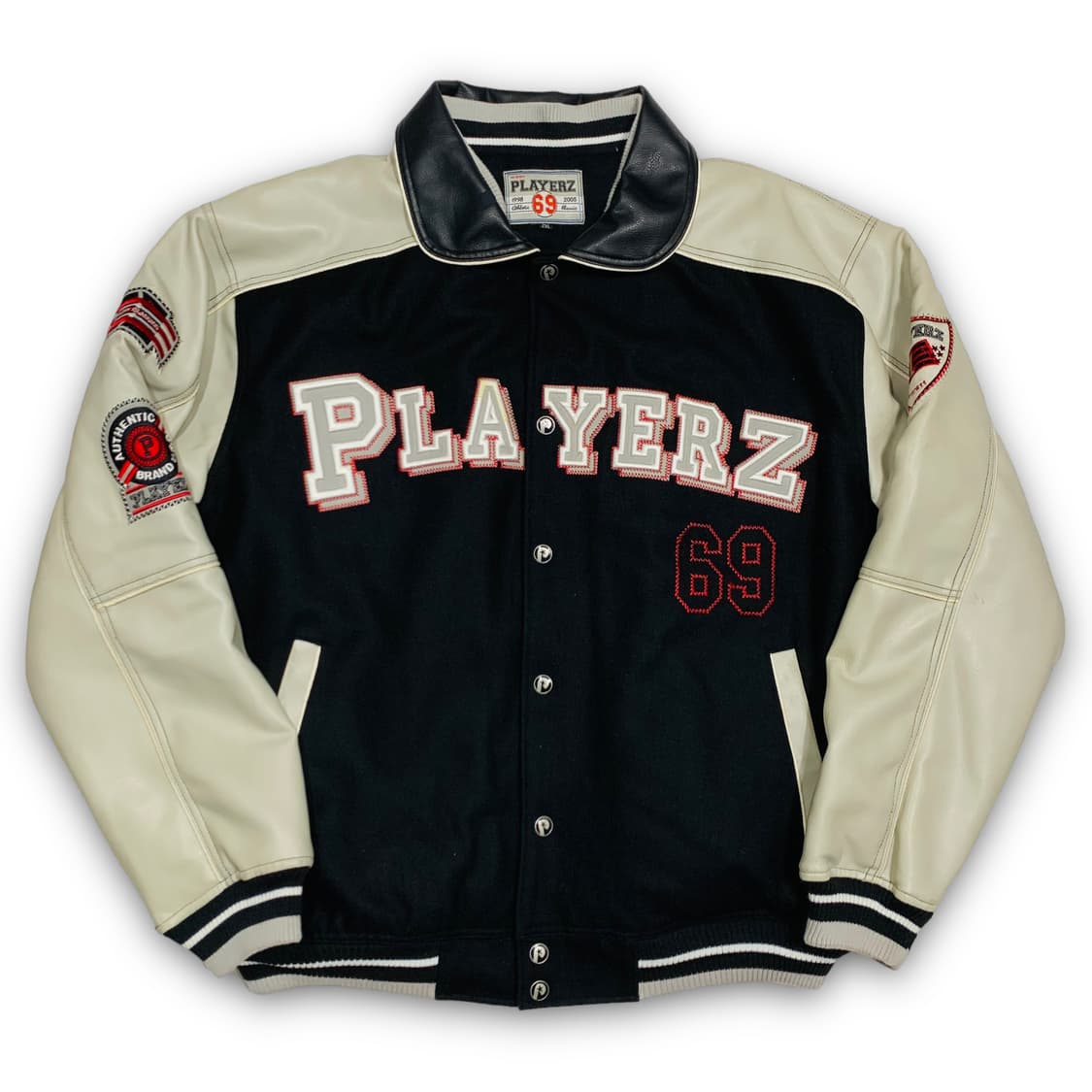 PLAYERZ 69번 올드스쿨 힙합 비건 레더 바시티 상품이미지2