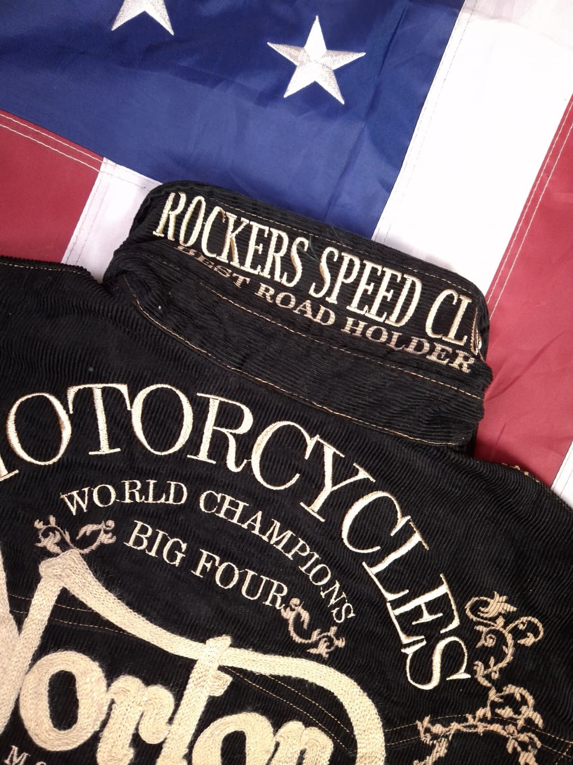 새제품급 일본판 노튼 코듀로이 자수 레이싱 셔츠 상품이미지3