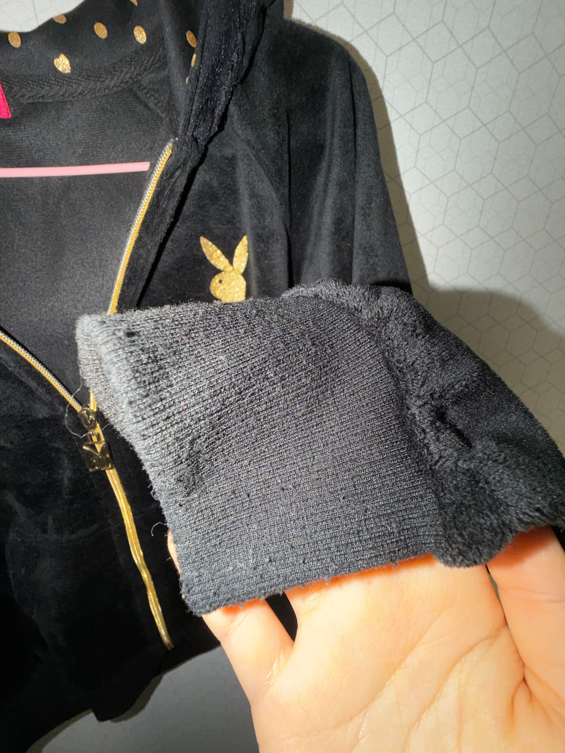 Vintage PLAYBOY 플레이보이 벨벳 후드집업 상품이미지4