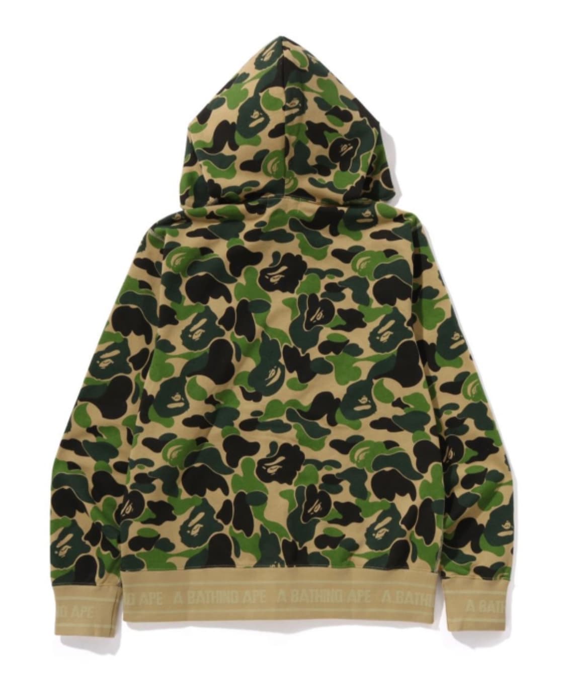 베이프 ABC 카모 로고 립 풀 집 후드 그린 상품이미지2
