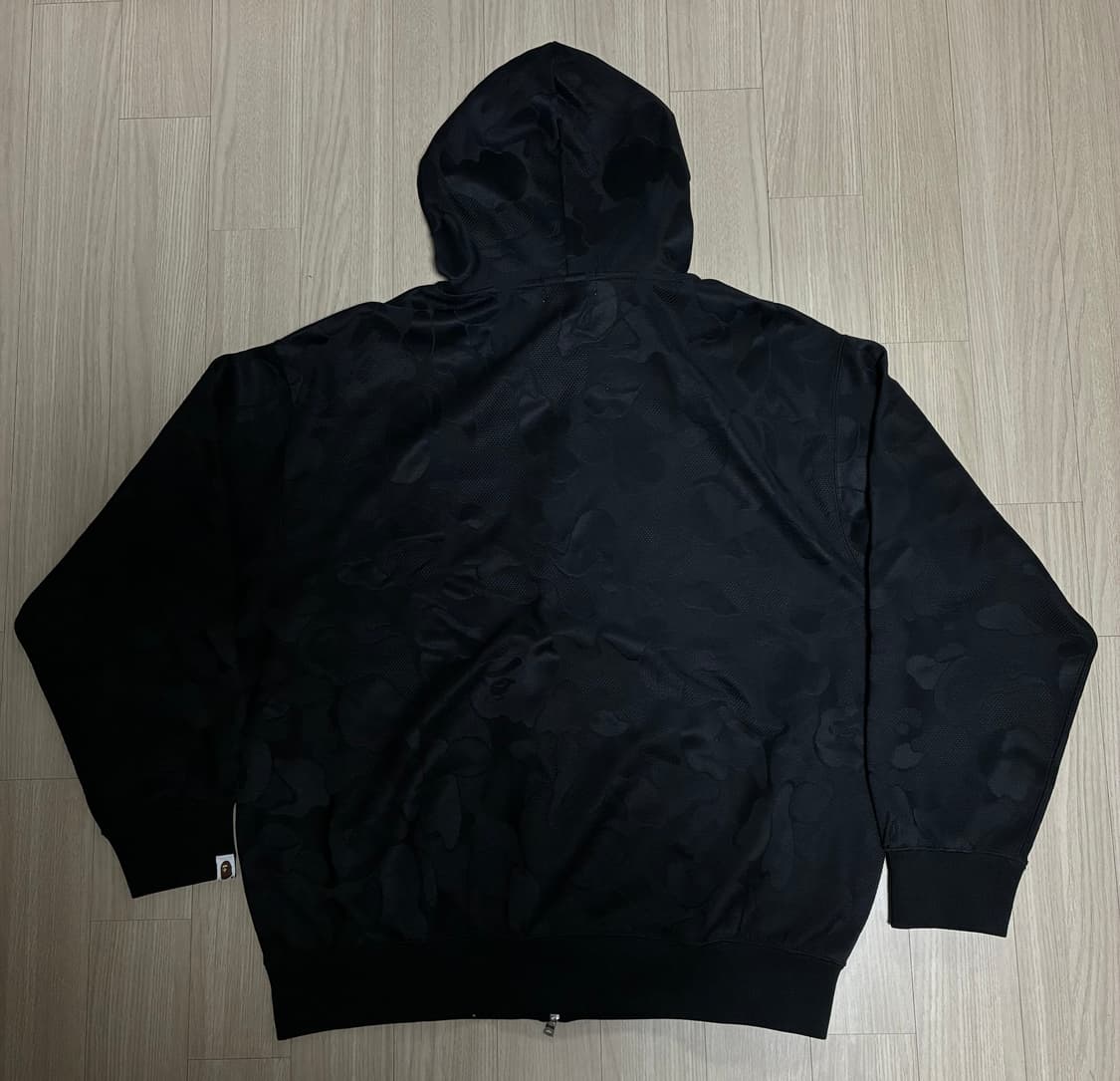 베이프 솔리드 카모 자카드 후드 집업 블랙 L 상품이미지3