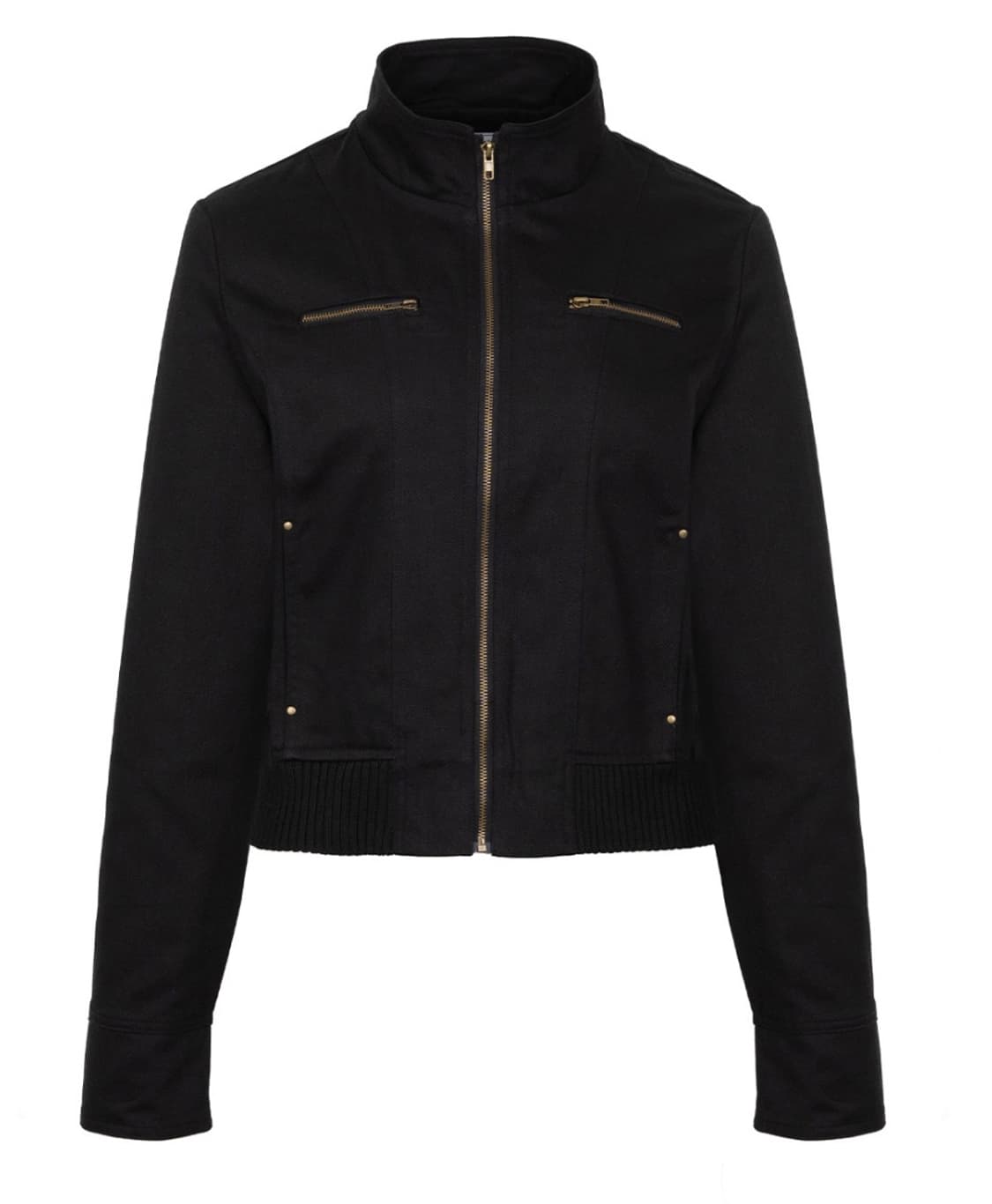 러프넥 COTTON BLOUSON JACKET BLACK 상품이미지1