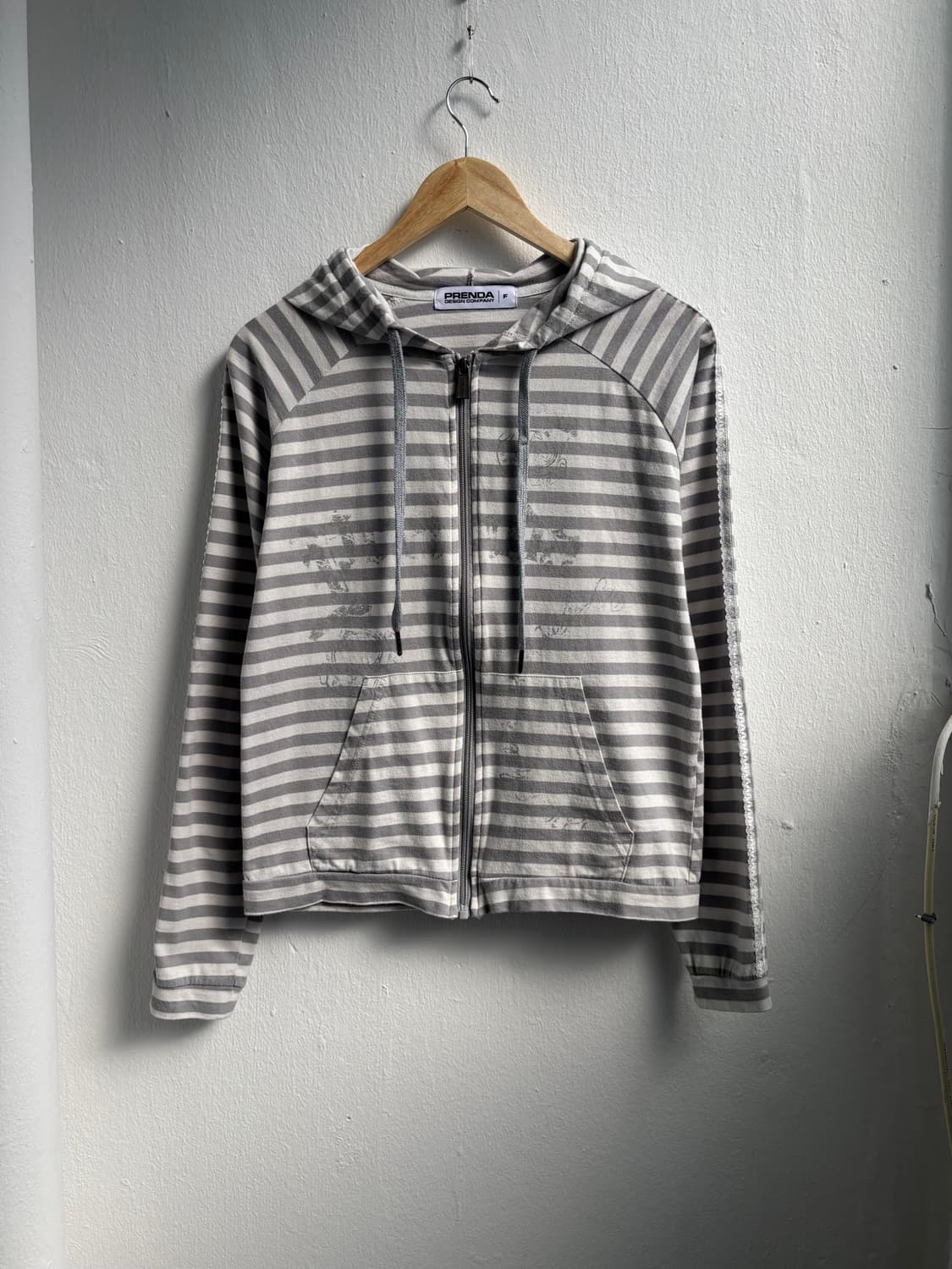 Vintage Prenda Grey Stripe Hood Zip-Up 상품이미지2