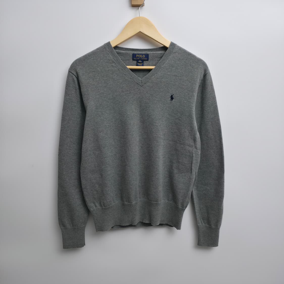 [S] 폴로 랄프로렌 엘보패치 브이넥 니트 그레이 상품이미지1