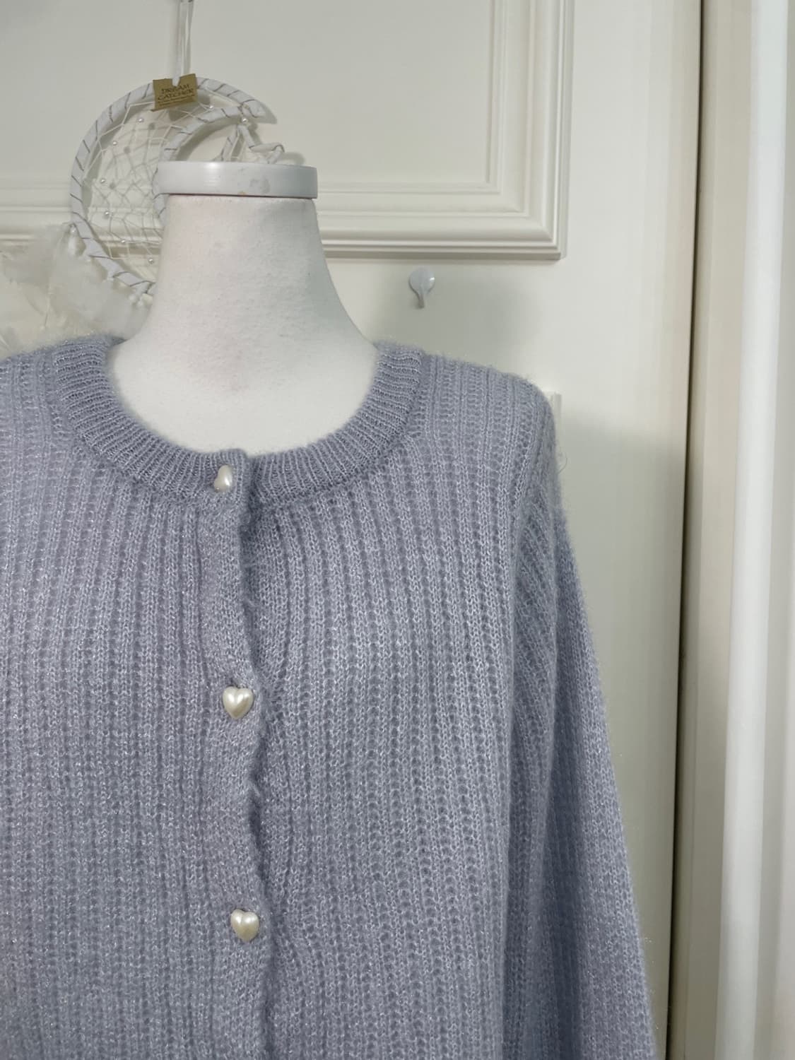 blueberry heart pearl button cardigan 상품이미지6