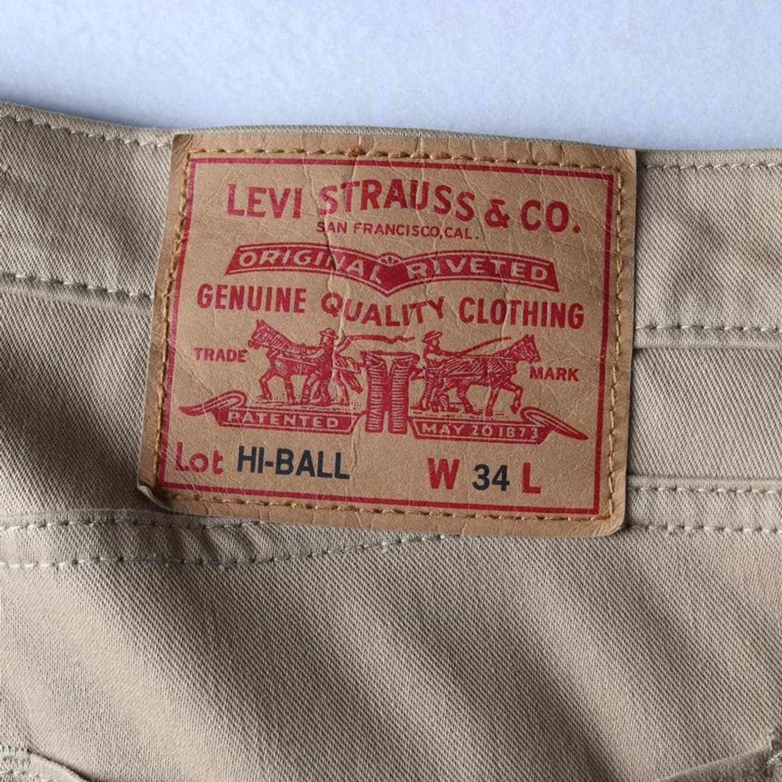 LEVI'S HI-BALL 베이지 치노팬츠 34 상품이미지6