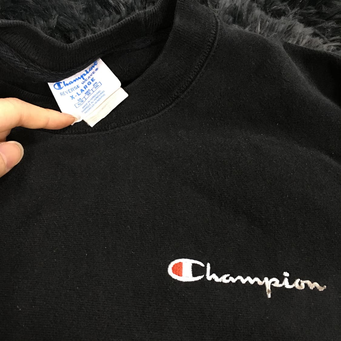투티/0405 챔피온 블랙 맨투맨 리버스위브 XL 상품이미지2