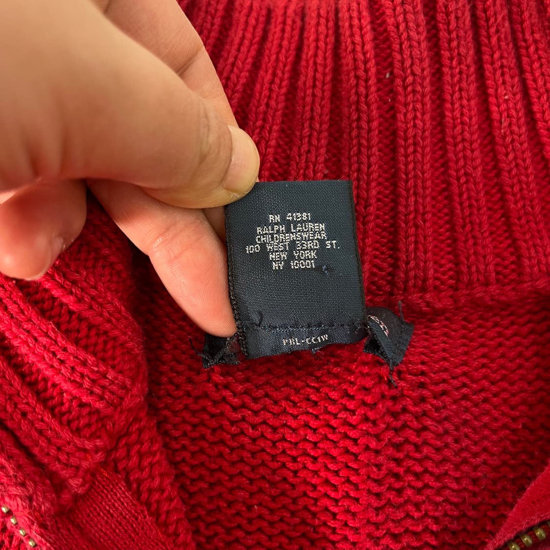 95 폴로 랄프로렌 레드 반집업 니트  상품이미지4