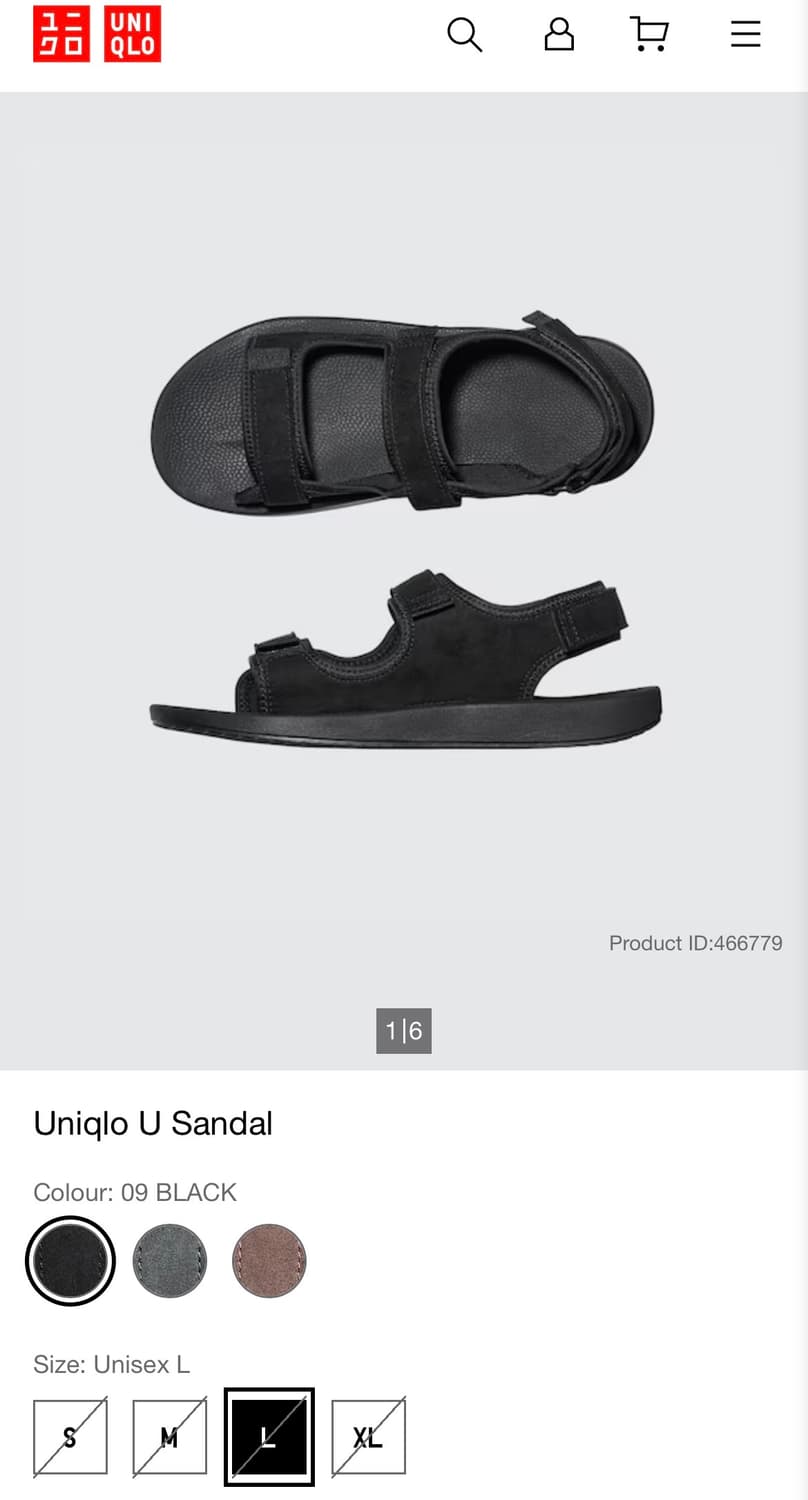 [L] 유니클로U 샌들 상품이미지2