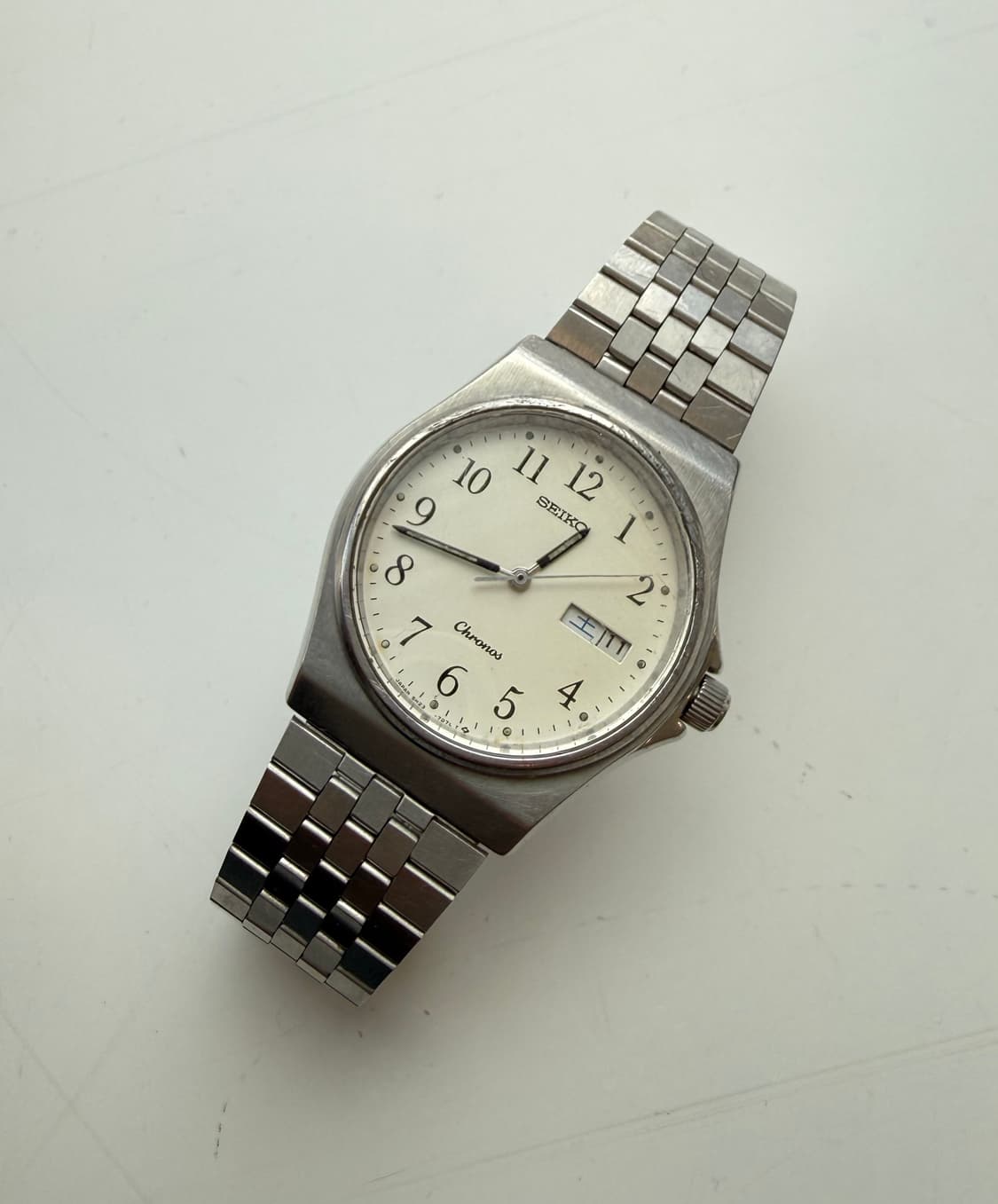 90s Seiko 34mm chronos 데이데이트 시계 상품이미지3