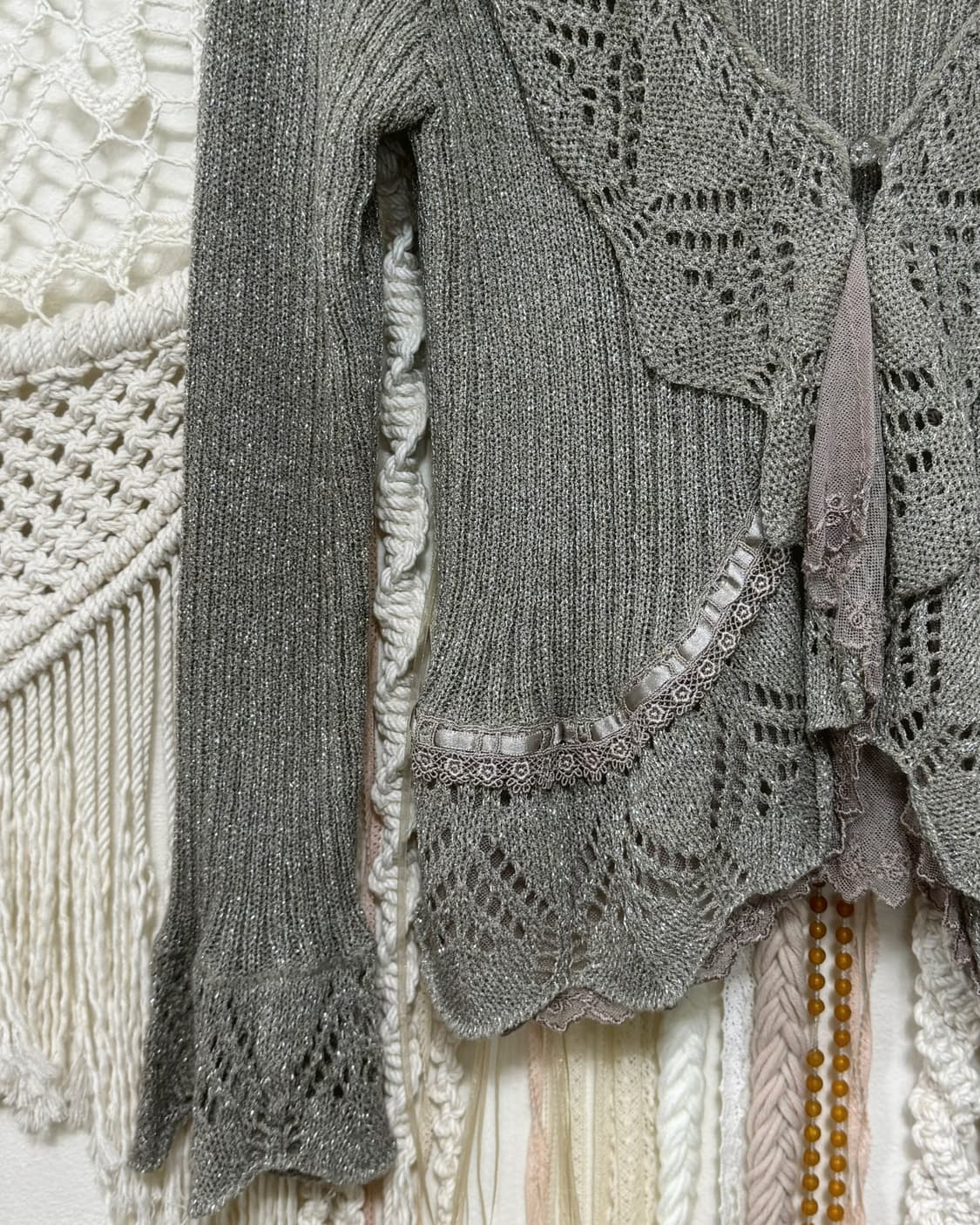 Axes Femme Gray Frill Lace Cardigan 상품이미지5