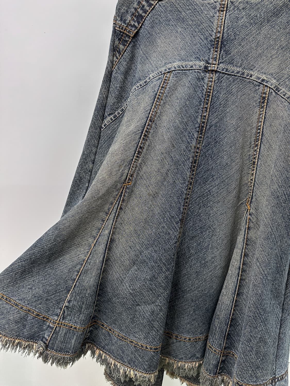 vintage washed denim midi skirt 상품이미지3