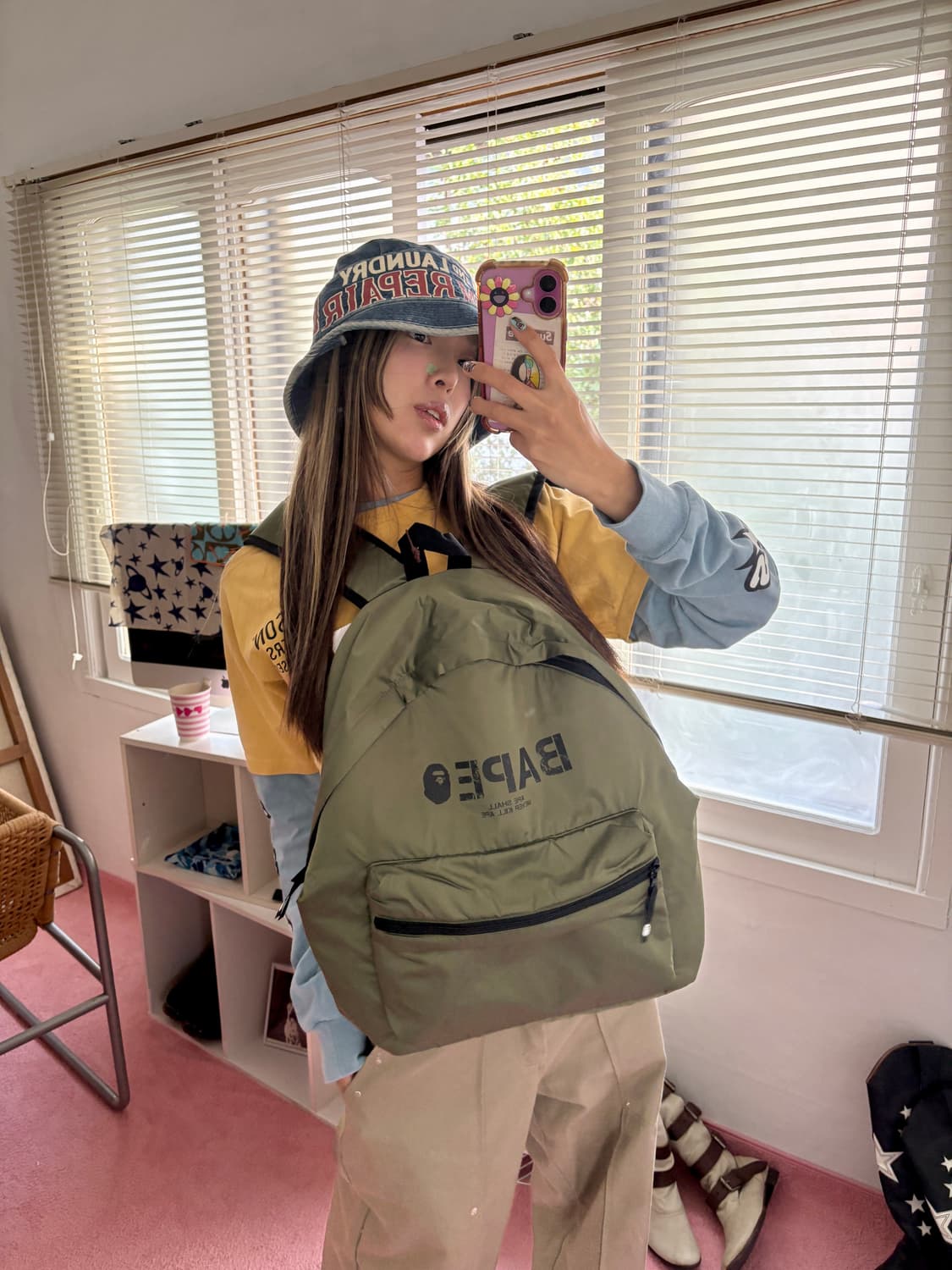 베이프 카키론백팩 상품이미지5