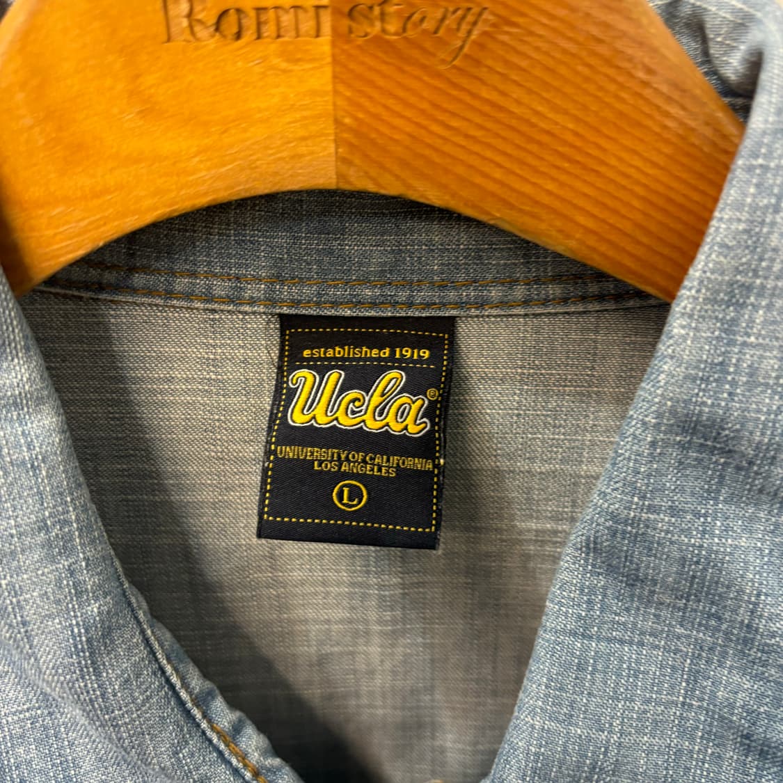 VTG UCLA 패치 로고 데님 셔츠 L 상품이미지6