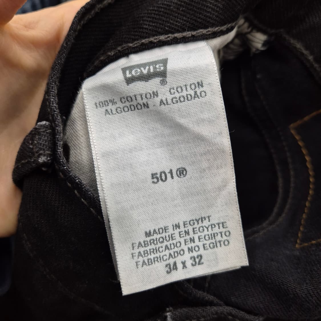 리바이스 501 블랙 진 34 상품이미지5
